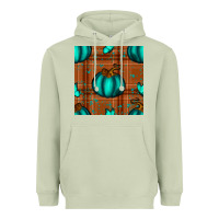 Matcha turquoise pumpkin plaid seamless pattern Heavyweight Hoodie - BundleAndBundleShop