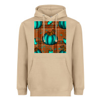 Mushroom turquoise pumpkin plaid seamless pattern Heavyweight Hoodie - BundleAndBundleShop