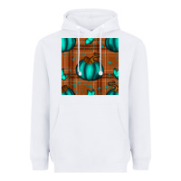 White turquoise pumpkin plaid seamless pattern Heavyweight Hoodie - BundleAndBundleShop