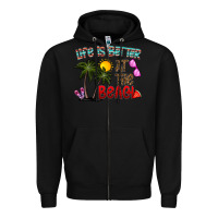 Black life is better at the beach Zipper Hoodie - CowhideDigitalArt
