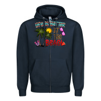 Navy life is better at the beach Zipper Hoodie - CowhideDigitalArt
