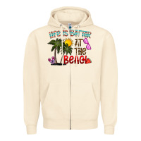 Sandshell life is better at the beach Zipper Hoodie - CowhideDigitalArt