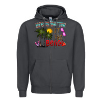 Smoke life is better at the beach Zipper Hoodie - CowhideDigitalArt