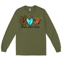 Army Green peace love cow Long Sleeve Tee - RanaPortraitStore