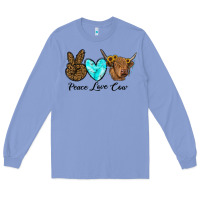 Colony Blue peace love cow Long Sleeve Tee - RanaPortraitStore