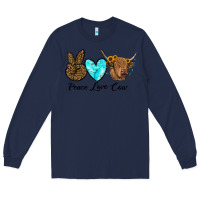 Navy peace love cow Long Sleeve Tee - RanaPortraitStore