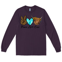Plum peace love cow Long Sleeve Tee - RanaPortraitStore
