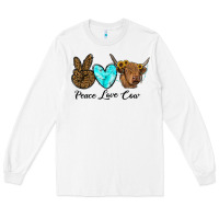 White peace love cow Long Sleeve Tee - RanaPortraitStore