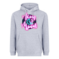 Heather Grey neon moon Heavyweight Hoodie - JahusDesignShop