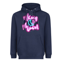 Navy neon moon Heavyweight Hoodie - JahusDesignShop