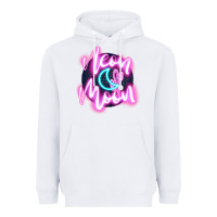 White neon moon Heavyweight Hoodie - JahusDesignShop