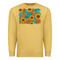 Antique Gold sunflower turquoise and  leather background Premium Sweatshirt - Artiststas