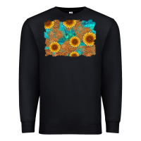 Black sunflower turquoise and  leather background Premium Sweatshirt - Artiststas