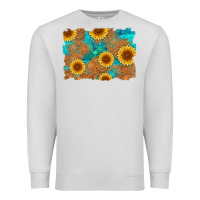 Dove Grey sunflower turquoise and  leather background Premium Sweatshirt - Artiststas