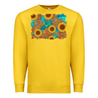 Lemon sunflower turquoise and  leather background Premium Sweatshirt - Artiststas
