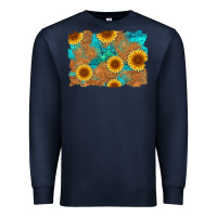Navy sunflower turquoise and  leather background Premium Sweatshirt - Artiststas