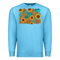 Ocean Blue sunflower turquoise and  leather background Premium Sweatshirt - Artiststas