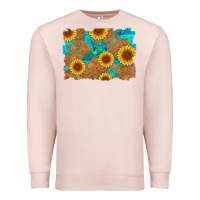 Pale Pink sunflower turquoise and  leather background Premium Sweatshirt - Artiststas