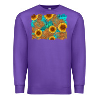 Purple sunflower turquoise and  leather background Premium Sweatshirt - Artiststas