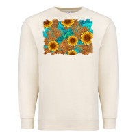 Sandshell sunflower turquoise and  leather background Premium Sweatshirt - Artiststas
