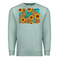 Seafoam sunflower turquoise and  leather background Premium Sweatshirt - Artiststas