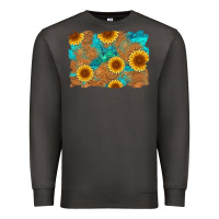 Smoke sunflower turquoise and  leather background Premium Sweatshirt - Artiststas