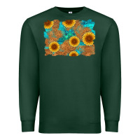 Sports Green sunflower turquoise and  leather background Premium Sweatshirt - Artiststas