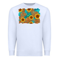 White sunflower turquoise and  leather background Premium Sweatshirt - Artiststas