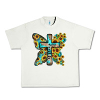 Pistachio faith sunflower cross Urban Heavy Tee - Zillion Design Studio
