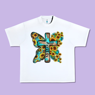 Urban Heavy Tee faith sunflower cross