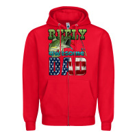 Red reely awesome dad Zipper Hoodie - HRA Design Shop