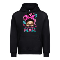 Black Warrior Mom Messy Bun With Flowers Urban Hoodie - BundleAndBundleShop