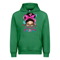 Emerald Warrior Mom Messy Bun With Flowers Urban Hoodie - BundleAndBundleShop
