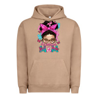 Warrior Mom Messy Bun With Flowers Urban Hoodie | Teevron