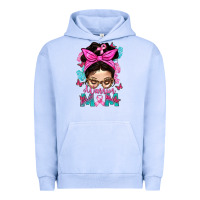 Pigment Grape Ice Warrior Mom Messy Bun With Flowers Urban Hoodie - BundleAndBundleShop