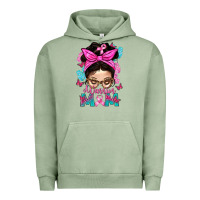 Pigment Oil Green Warrior Mom Messy Bun With Flowers Urban Hoodie - BundleAndBundleShop