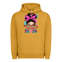 Pigment Peanut Butter Warrior Mom Messy Bun With Flowers Urban Hoodie - BundleAndBundleShop