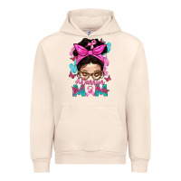 Sandshell Warrior Mom Messy Bun With Flowers Urban Hoodie - BundleAndBundleShop