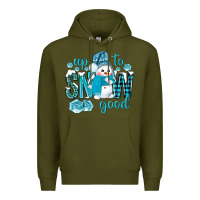 Army Green up to snow good and cute snowman Premium Hoodie - NancyCooperArtShop