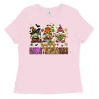 Bubblegum Pink happy hallothanksmas gnomes Ladies Tee - AdoDesignShop