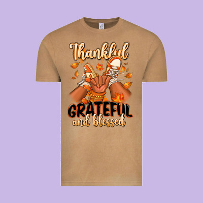 Vintage Tee Thankful grateful and Blessed black baby girl
