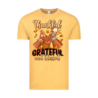 Vintage Mustard Thankful grateful and Blessed black baby girl Vintage Tee - RanaPortraitStore