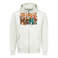 Oatmeal Heather thankful mama longhorn Zipper Hoodie - RacoonDesign