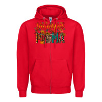 Red thankful mama longhorn Zipper Hoodie - RacoonDesign