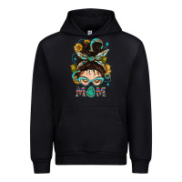 Black Western Messy Bun Mom With Sunflower Urban Hoodie - BundleAndBundleShop