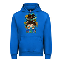 Cobalt Western Messy Bun Mom With Sunflower Urban Hoodie - BundleAndBundleShop