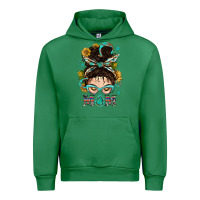 Emerald Western Messy Bun Mom With Sunflower Urban Hoodie - BundleAndBundleShop