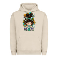Western Messy Bun Mom With Sunflower Urban Hoodie | Teevron