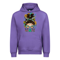 Tulip Western Messy Bun Mom With Sunflower Urban Hoodie - BundleAndBundleShop