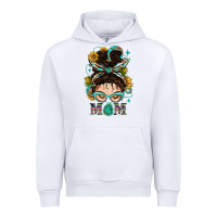 White Western Messy Bun Mom With Sunflower Urban Hoodie - BundleAndBundleShop